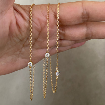 The Giada anklet in cz and 14KT Goldfilled