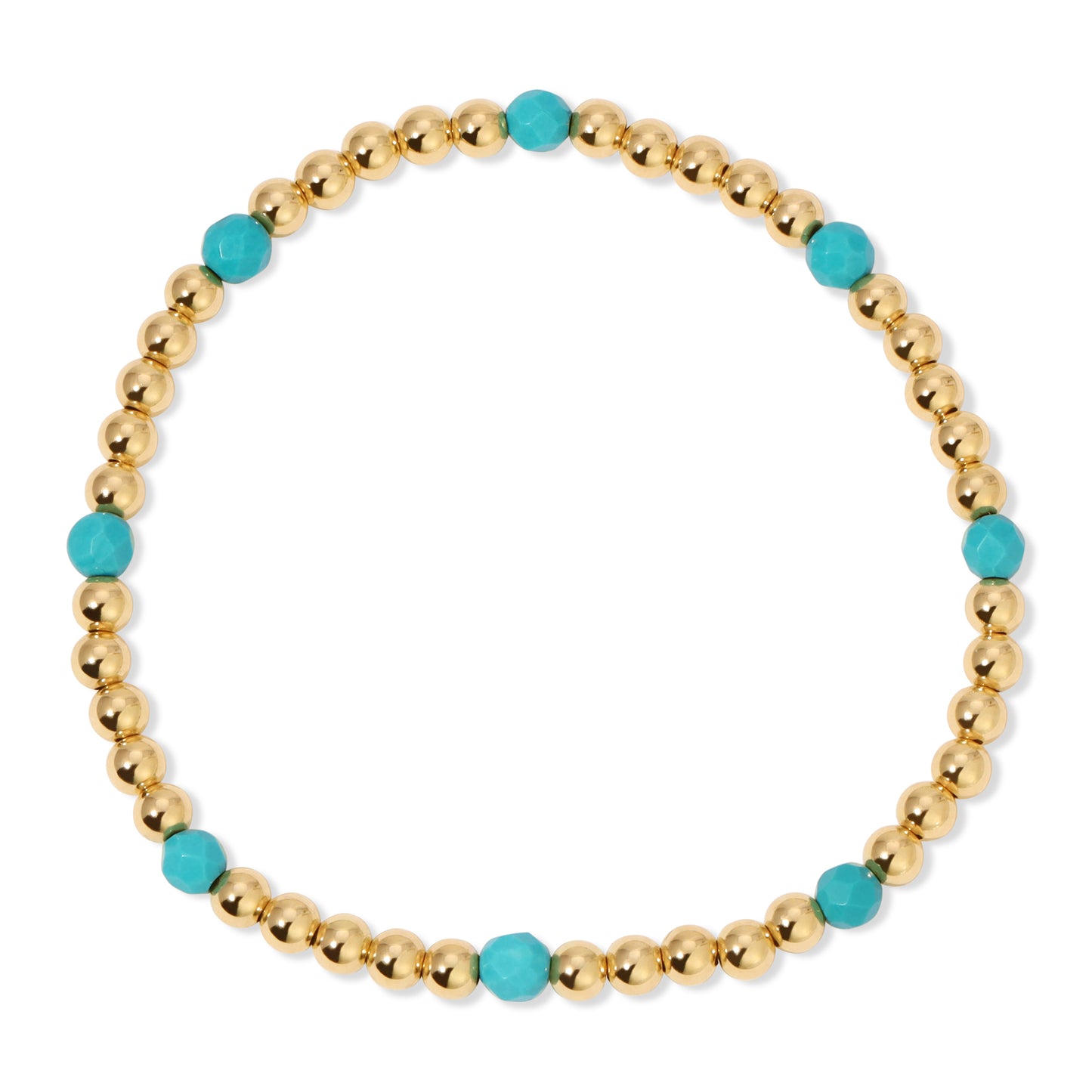 The Elsa Gold ball and Turquoise bracelet in 14KT Gold filled