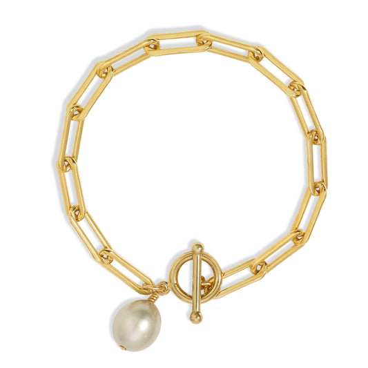 Chloe paperclip link Toggle bracelet in 14KT Goldfilled.