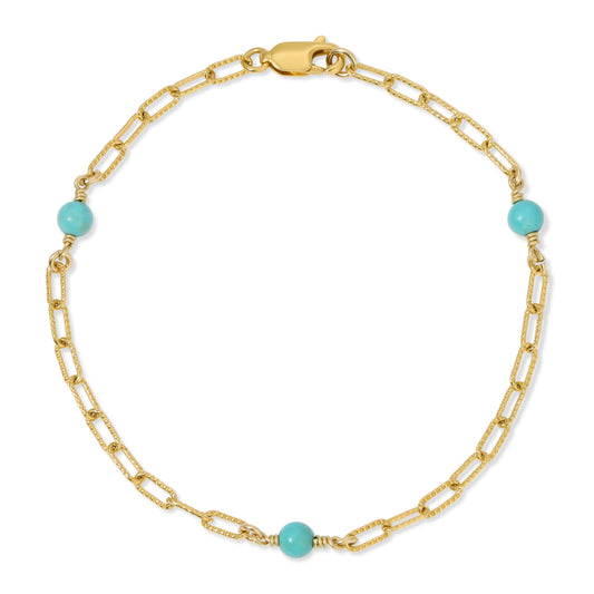 Andrea turquoise bracelet in 14KT Goldfilled.