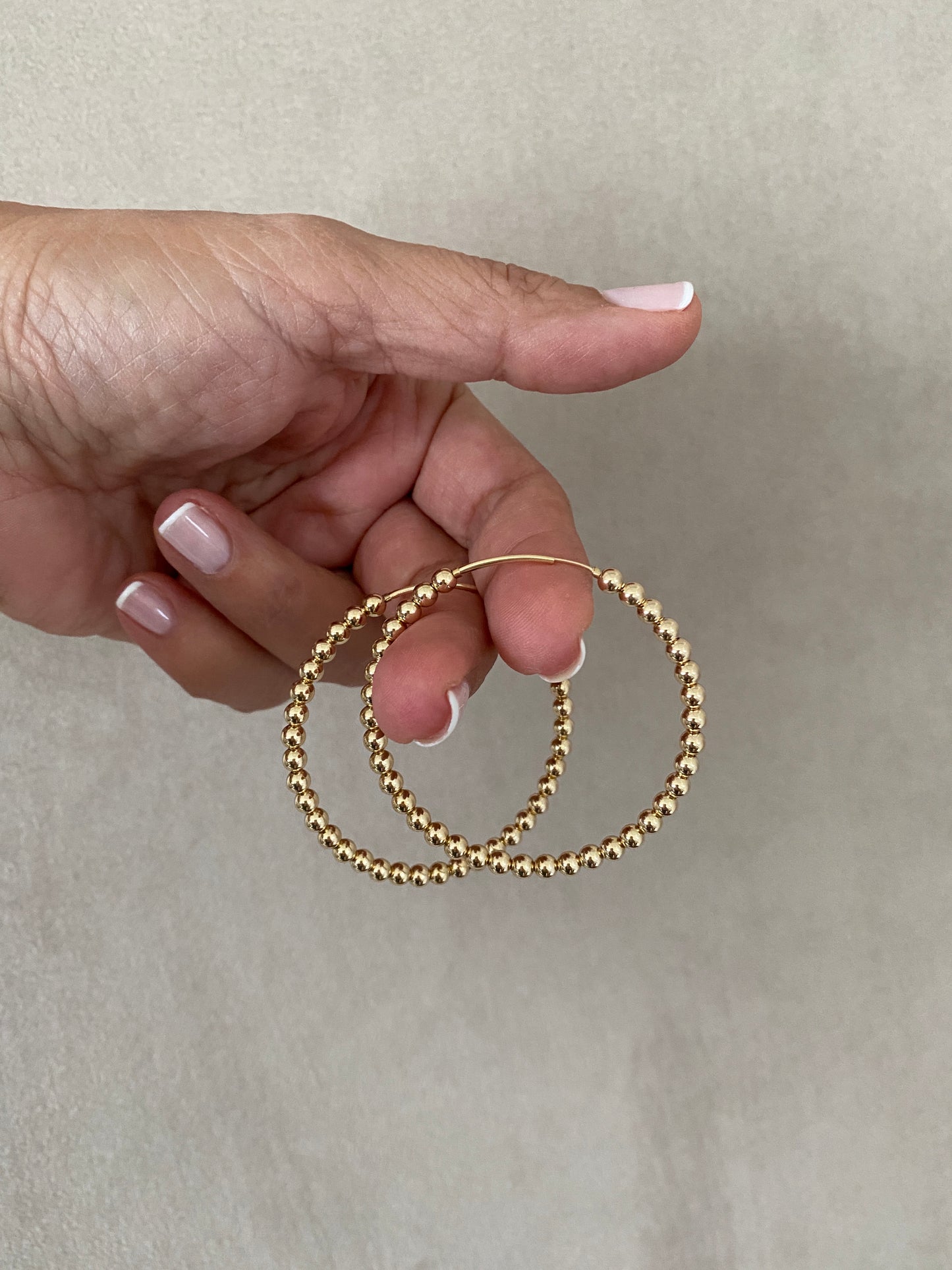 Capri 2β endless hoops with 4mm balls in 14KT Gold filled
