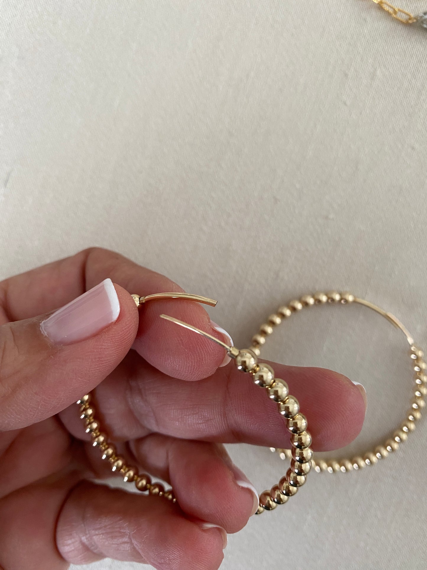 Capri 2β endless hoops with 4mm balls in 14KT Gold filled