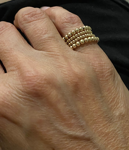 Capri Gold ball stacking rings in 14KT Gold filled.