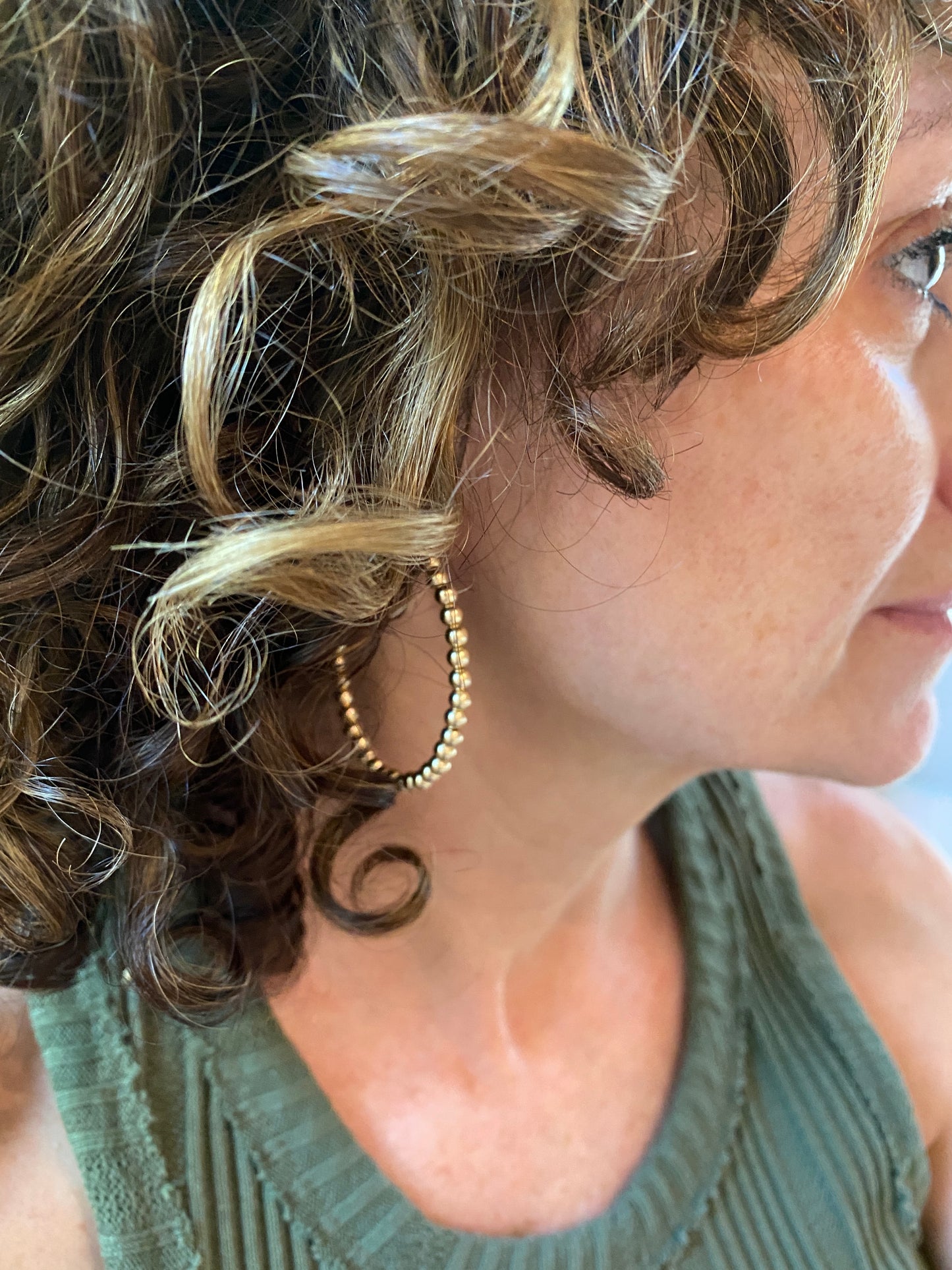 Capri 2β endless hoops with 4mm balls in 14KT Gold filled