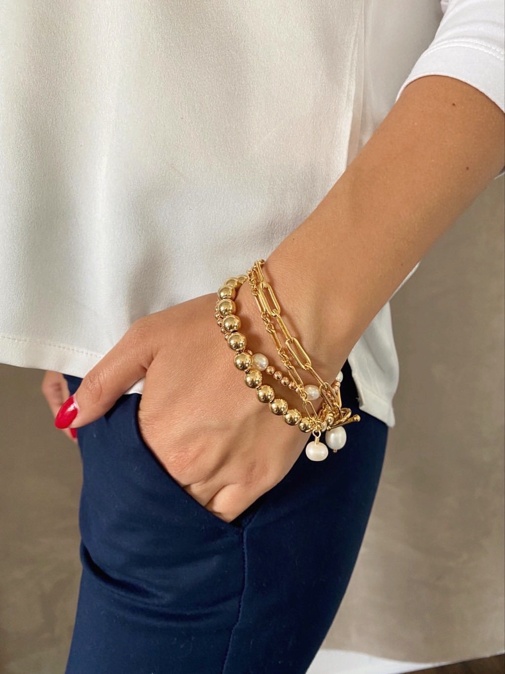 Chloe paperclip link Toggle bracelet in 14KT Goldfilled.
