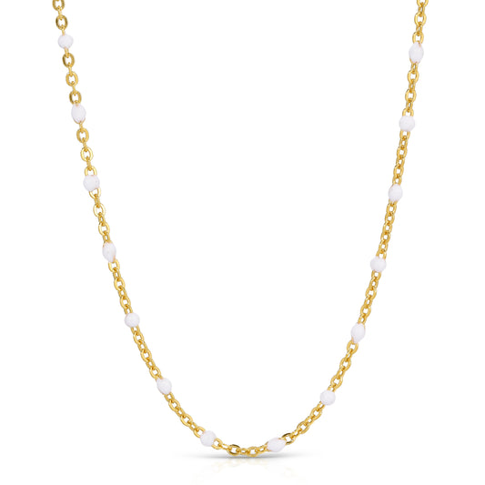 The Fiji necklace in White and 14KT Gold filled.