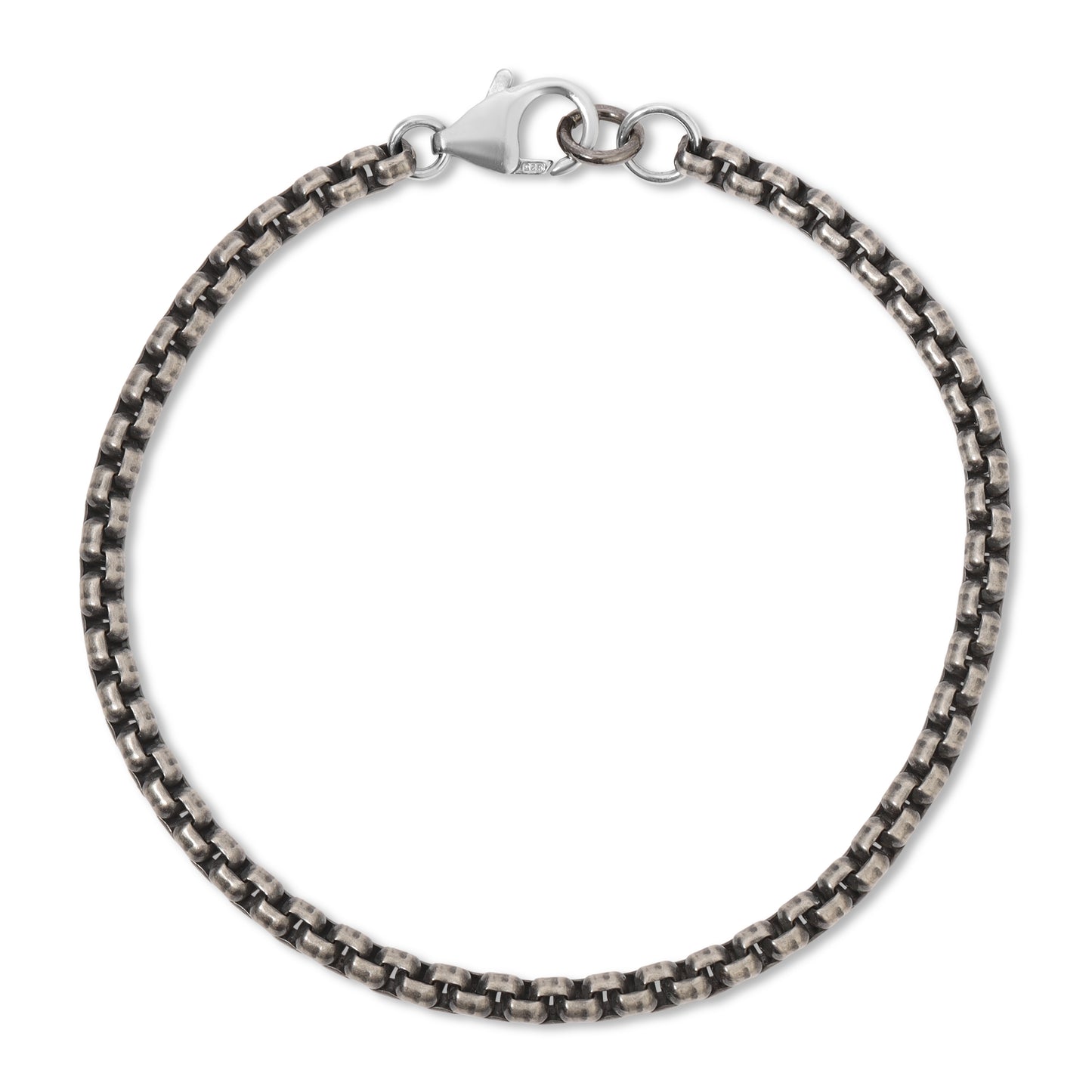 The Boston Men's bracelet in oxidized Sterling Silver.