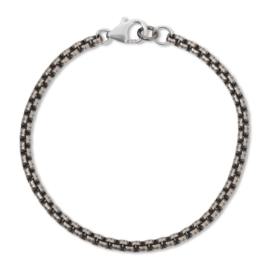 The Boston Men's bracelet in oxidized Sterling Silver.