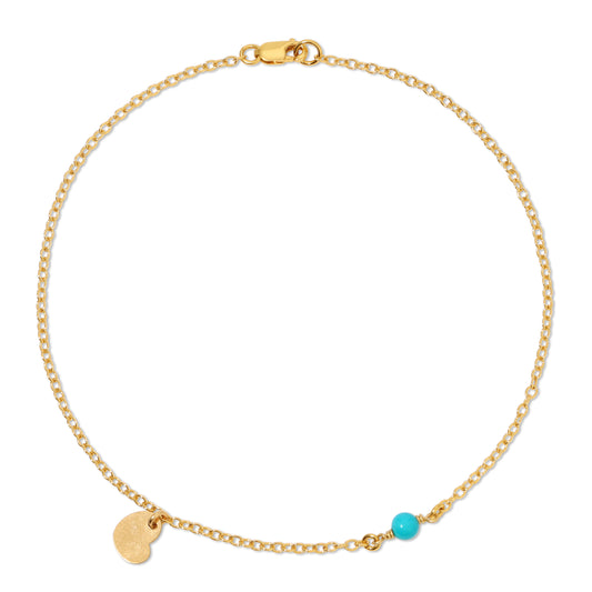 The Evelyn anklet in 14KT Goldfilled.