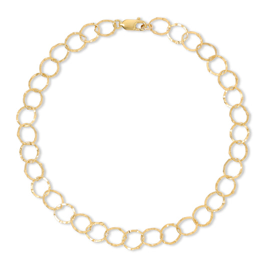 The Valentina hammered oval links anklet.