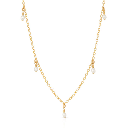 The Lucia dainty Pearl charms necklace.
