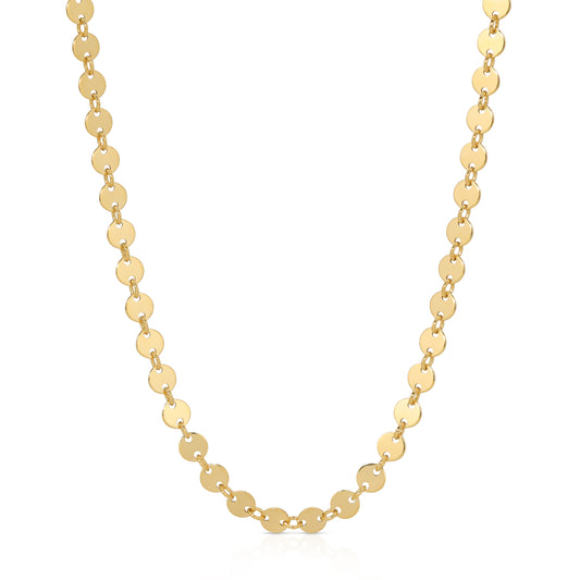 Mila disc chain necklace in 14KT Goldfilled.