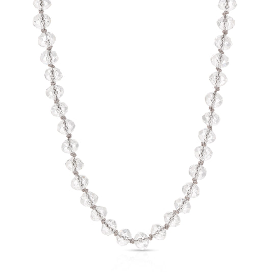 The Claire hand knotted crystal necklace.