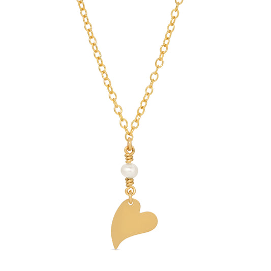 Cora pearl crowned heart necklace in 14KT Goldfilled.