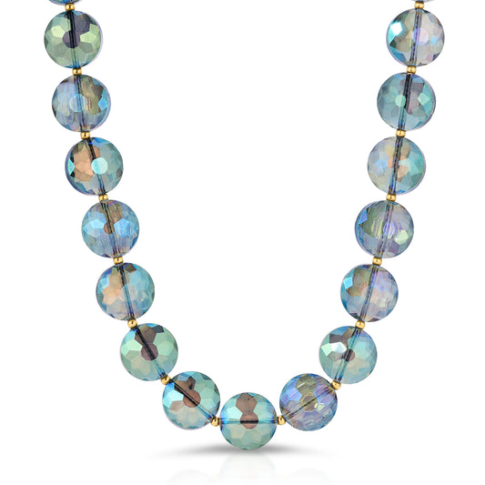 The Allegria necklace in Blue-Green and 14KT Goldfilled.