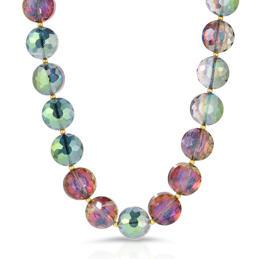The Allegria necklace in Rose-blue-green.