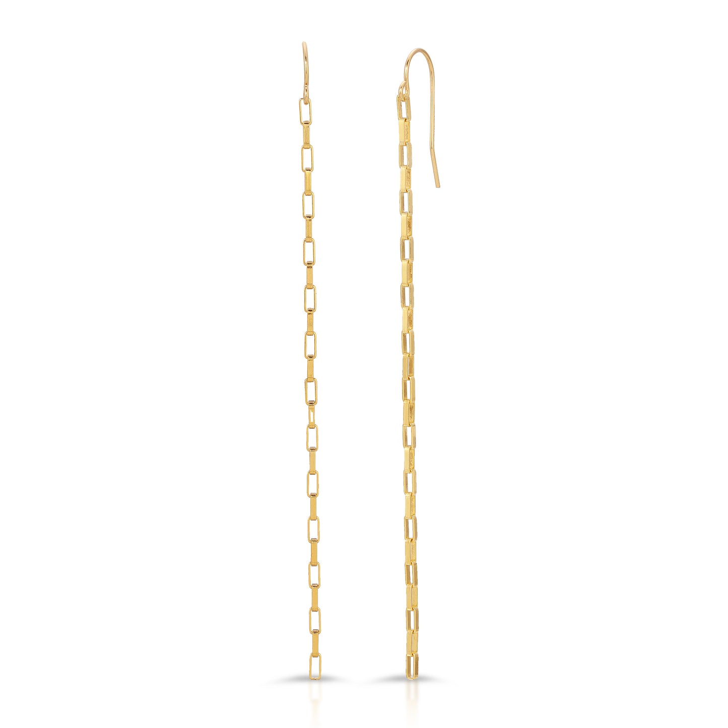 Marilyn 4β slinky long drop earrings in 14KT Gold filled.