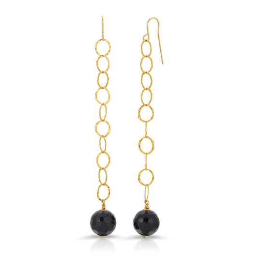 Valentina Onyx drop earrings in 14KT Gold filled.