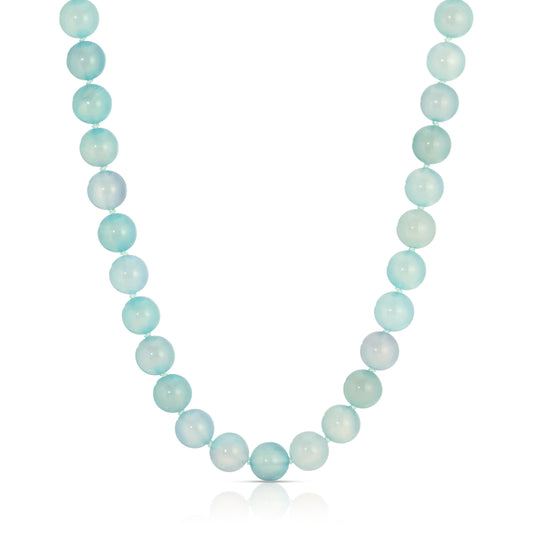 The Azure necklace in Ocean blue Agate.