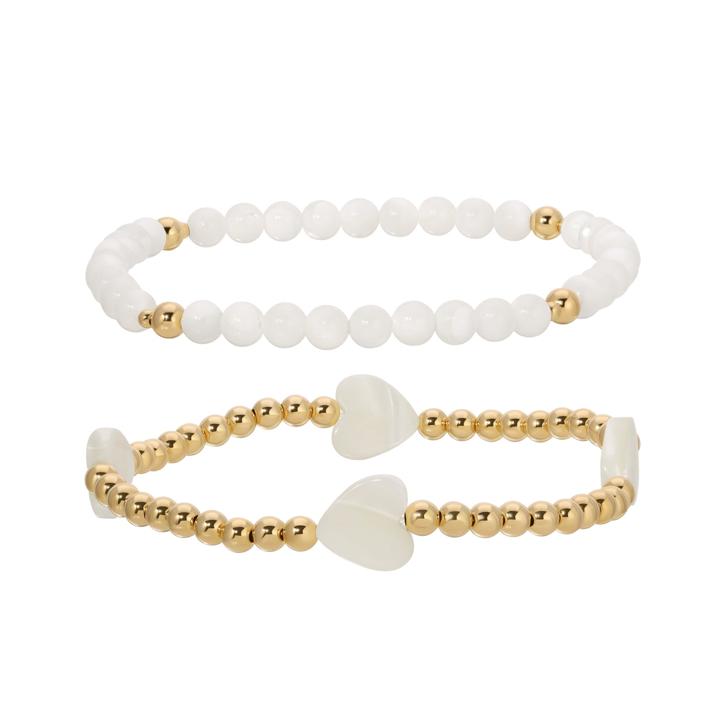 The Lola stack stretch bracelets in 14KT Goldfilled