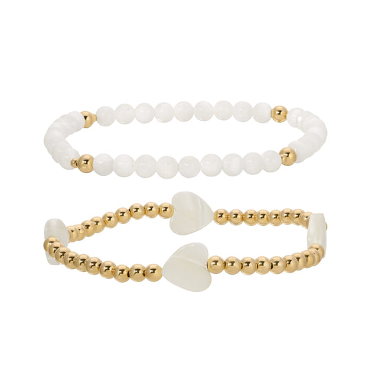 The Lola stack stretch bracelets in 14KT Goldfilled