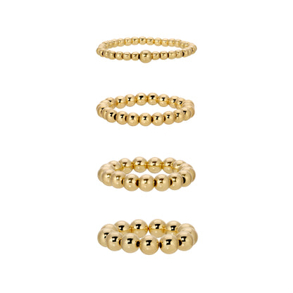 Capri Gold ball stacking rings in 14KT Gold filled.
