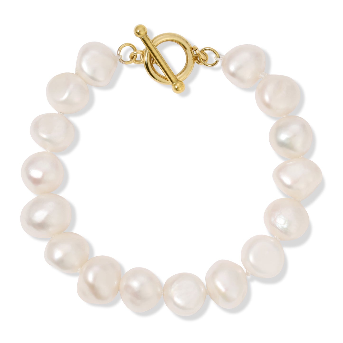 Brigitte Pearl toggle bracelet in 14KT Goldfilled.