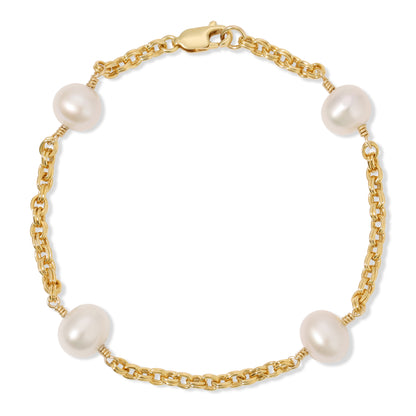 Celine Pearl bracelet 14KT Goldfilled.