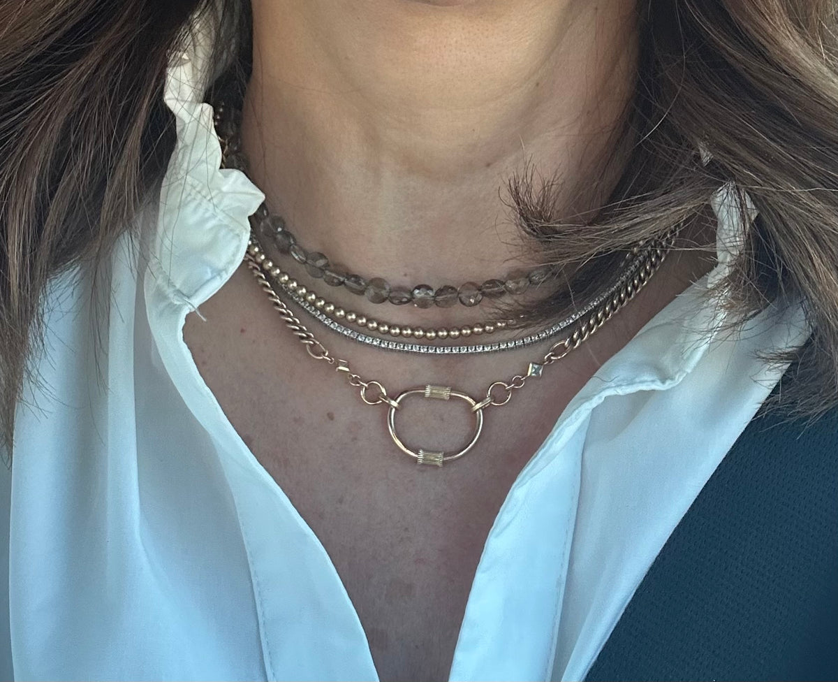 The Lara Necklaces in Swarovski Pearls.