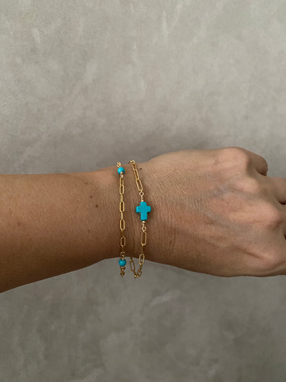 Andrea turquoise bracelet in 14KT Goldfilled.