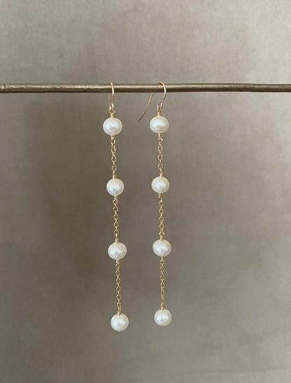 Vivienne four pearl drop earrings.