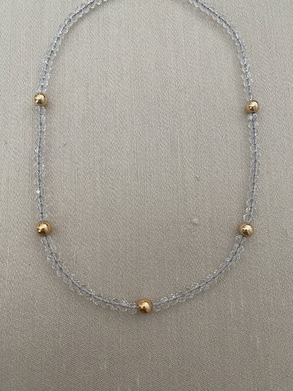 The Alba Crystal and 14KT Goldfilled necklace.