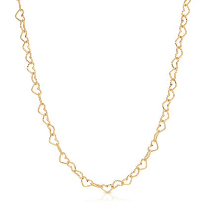 Lisette heart link chain in 14KT Goldfilled.