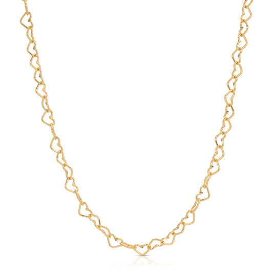 Lisette heart link chain in 14KT Goldfilled.