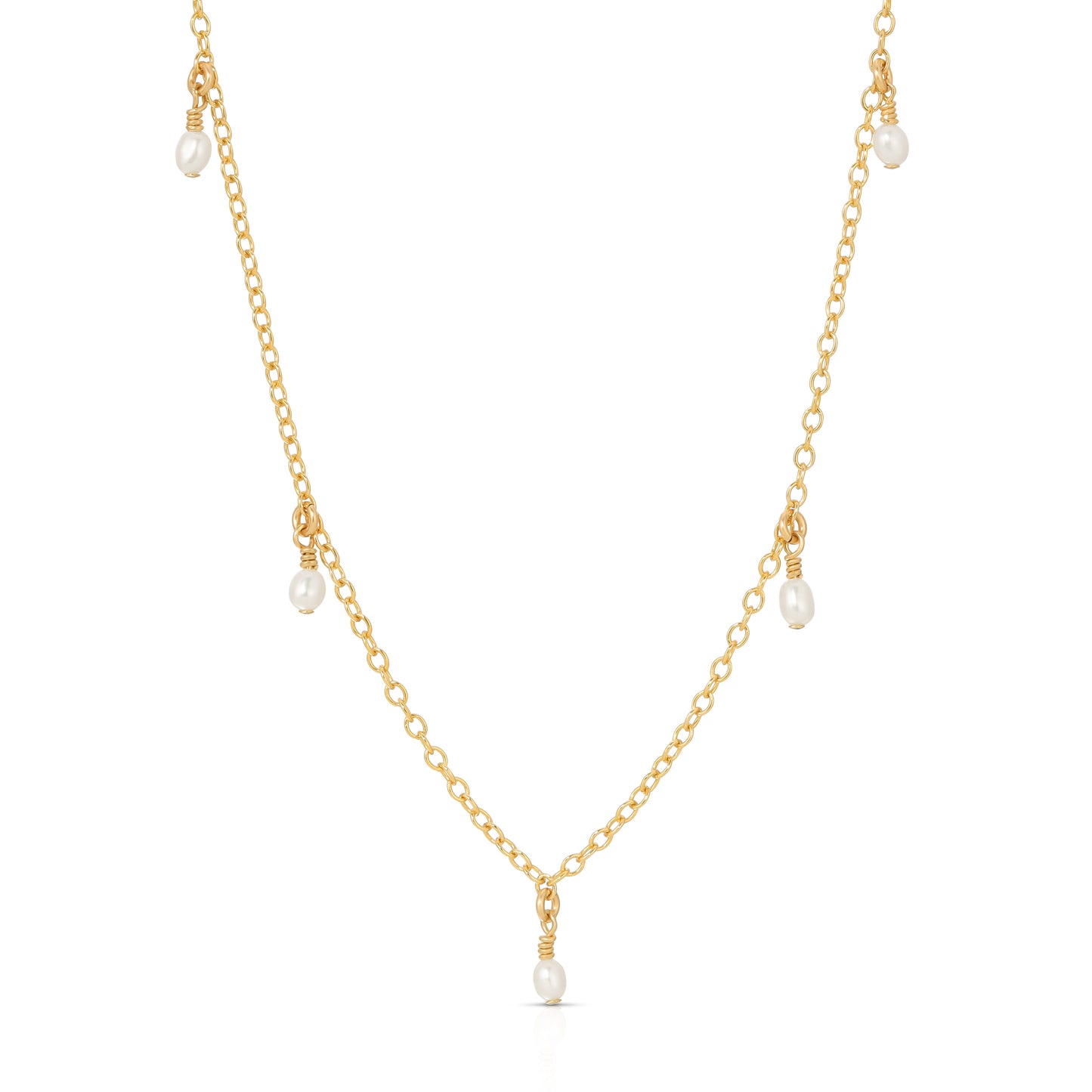 The Lucia dainty Pearl charms necklace.