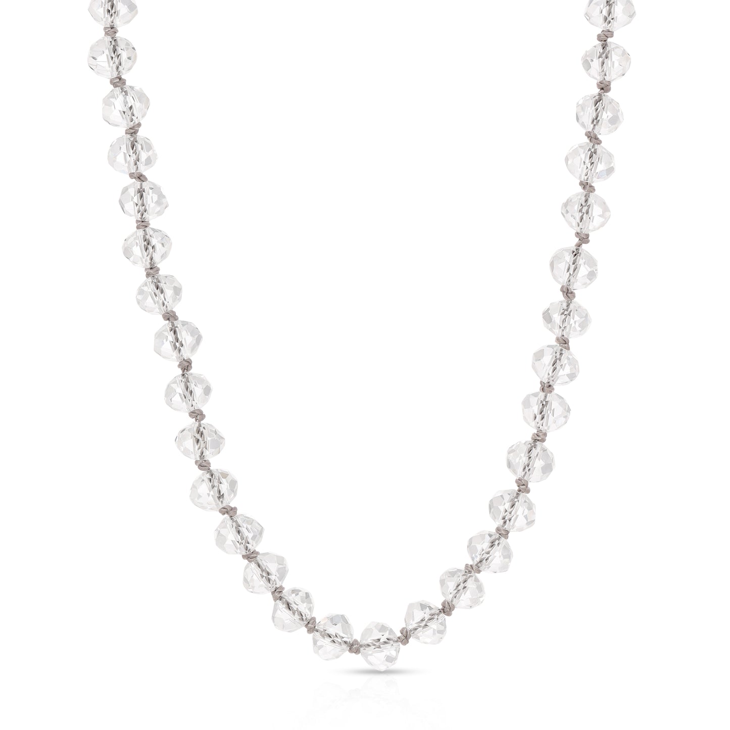 The Claire hand knotted crystal necklace.