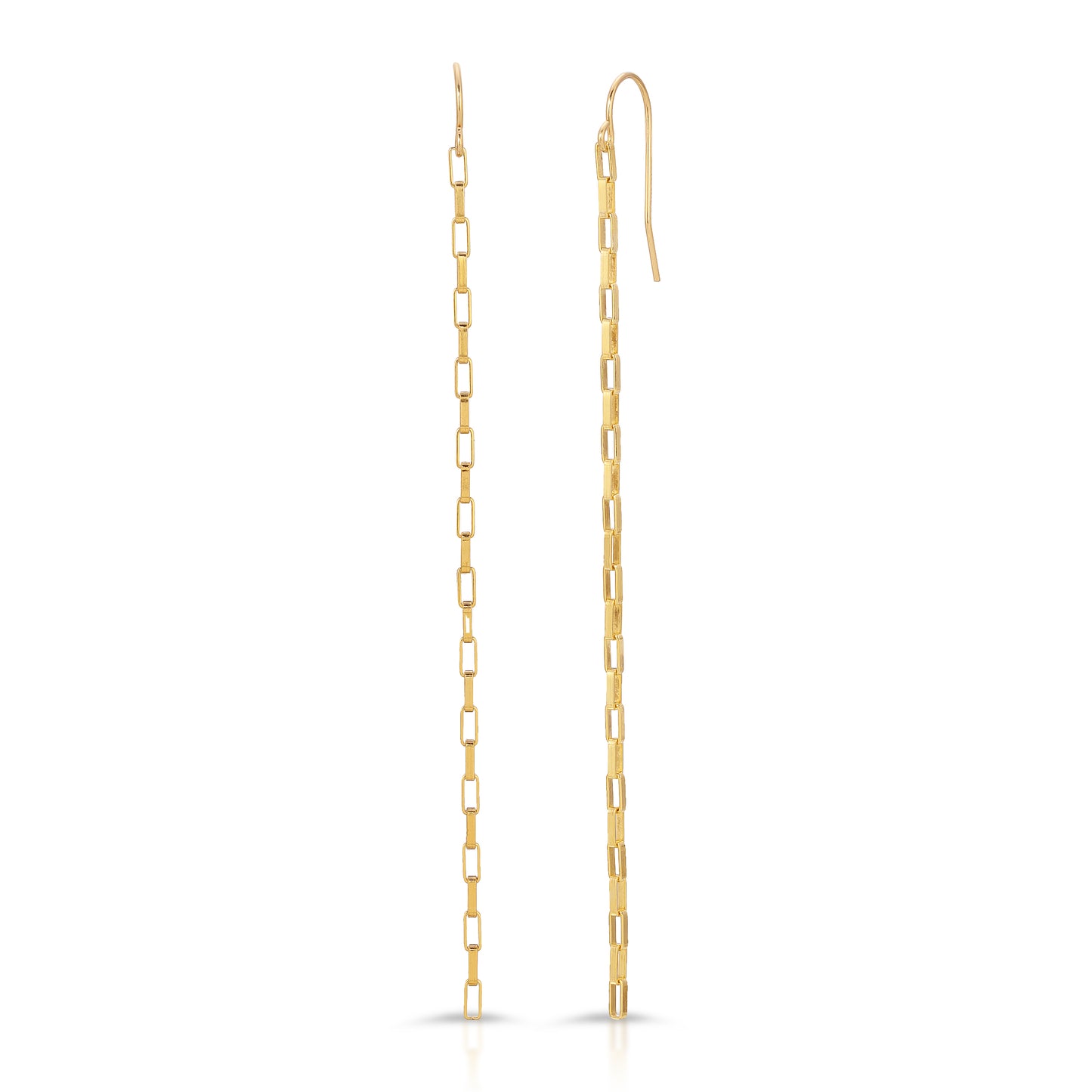 Marilyn 4” slinky long drop earrings in 14KT Gold filled.