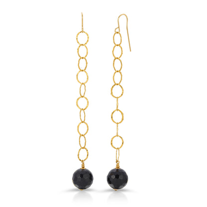 Valentina Onyx drop earrings in 14KT Gold filled.