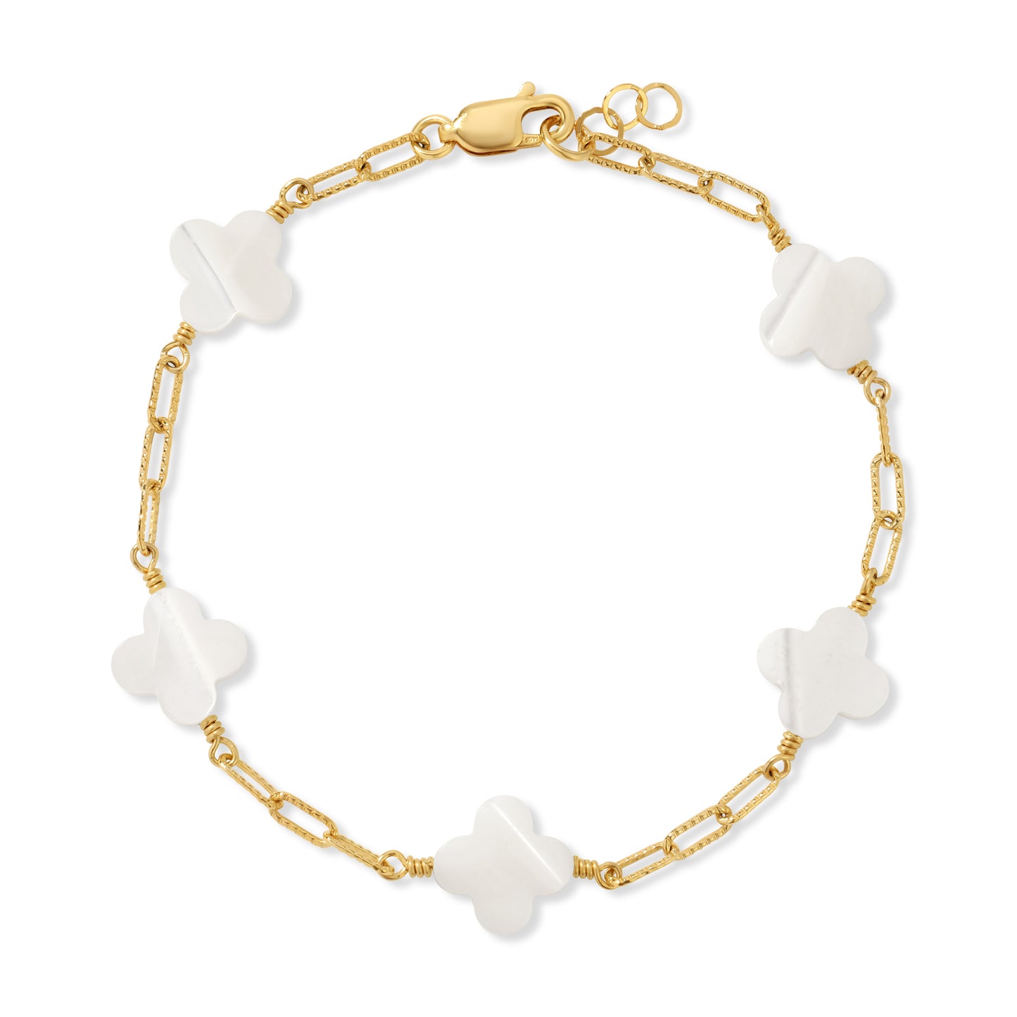 The Silla Bracelet in Mother of Pearl and 14KT Goldfilled.