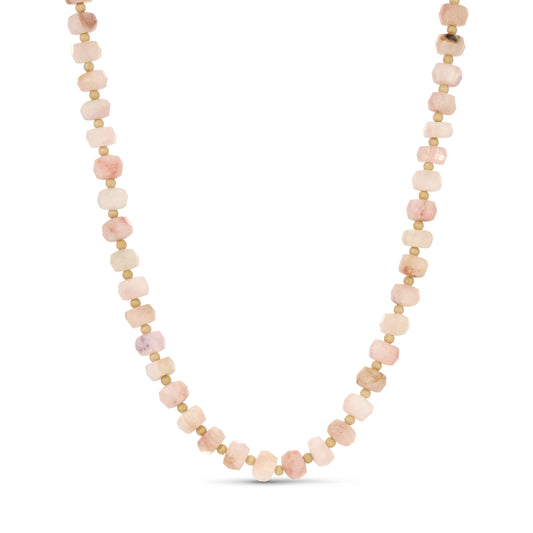 The Sophie necklace in natural morganite and 14KT Gold filled.